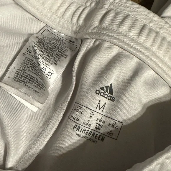 adidas White Track Pants with Black Side Stripes - Picture 3 of 4